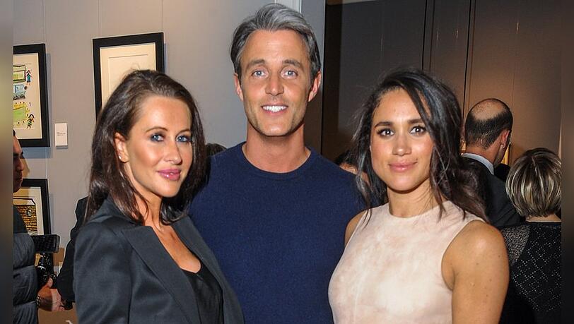 Herzogin Meghan (r.) mit Jessica und Ben Mulroney bei einem Event.