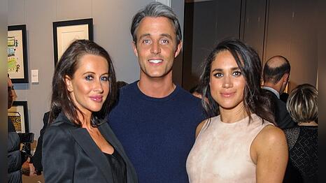 Herzogin Meghan (r.) mit Jessica und Ben Mulroney bei einem Event.