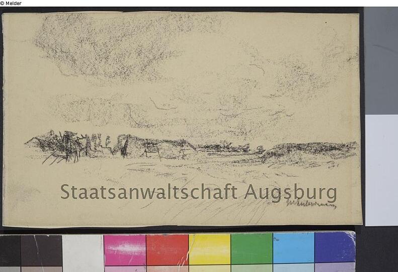 Max Liebermann: "Küstenlandschaft mit Zelten und Reitern"