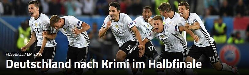 Sport1: "Deutschland nach Krimi im Halbfinale"