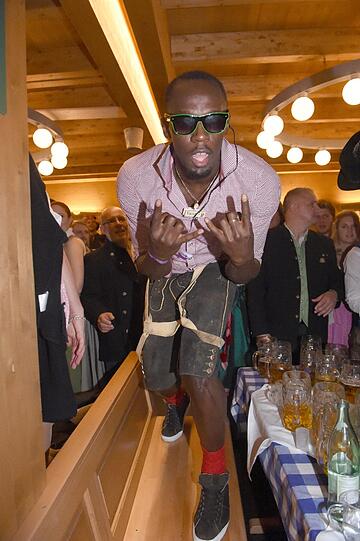 Party im Schützenzelt: Usain Bolt.