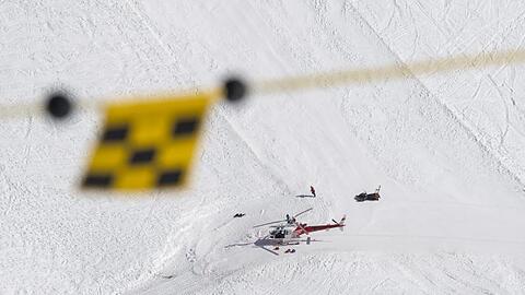 Mehrere Skifahrer wurden am 19. Februar von einer Lawine auf der Skipiste "Kandahar" weggefegt.