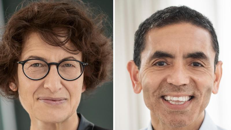 Die Gründer des Mainzer Corona-Impfstoff-Herstellers Biontech, Özlem Türeci und Ugur Sahin.