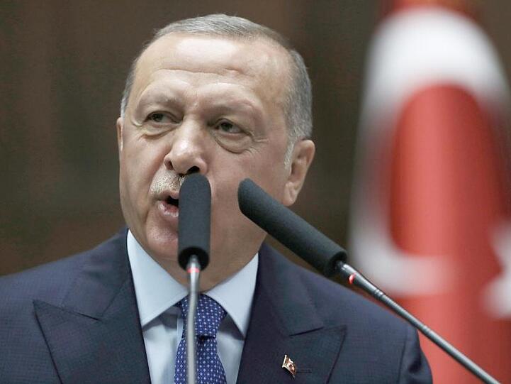 Einer gegen alle: Der türkische Präsident Recep Tayyip Erdogan spricht im Parlament in Ankara.