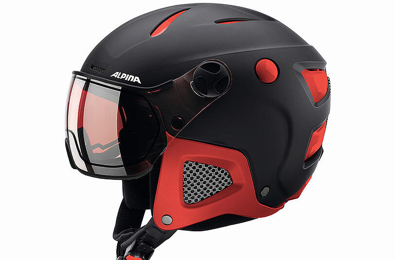Der Skihelm Attelas Visor von Alpina soll sich dank der neuen Ergo3-Technologie besser an die Kopfform anpassen.