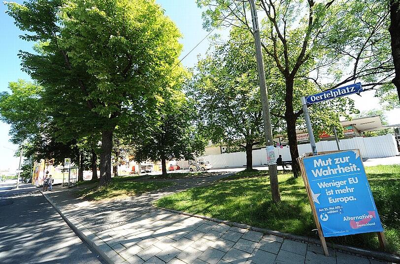 Bisher ist es ziemlich kahl am Oertelplatz, die Pläne sollen ein echtes Zentrum entstehen lassen.