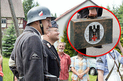 Bei einem historischen Festumzug zum «Schul- und Heimatfest» als Wehrmachtssoldat verkleidet. Die Polizei ermittelt wegen des Verwendens von Kennzeichen verfassungswidriger Organisationen.
