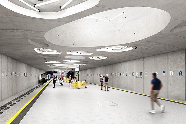 Die Vision: So soll der neue U 6-Bahnhof Martinsried einmal aussehen.