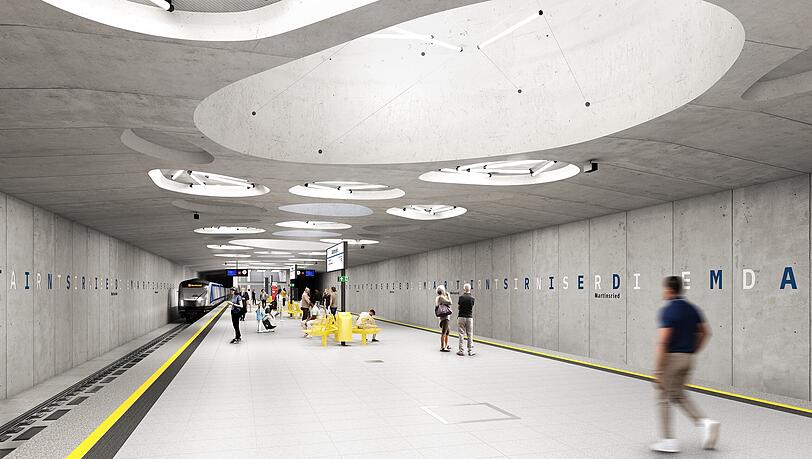 Die Vision: So soll der neue U 6-Bahnhof Martinsried einmal aussehen.