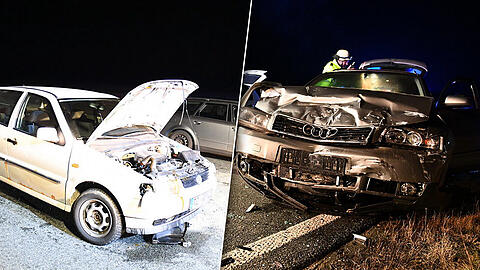Beim Unfall in Grabenstätt erlitten drei Personen Verletzungen. Die Bilder von der Landstraße.