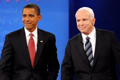 Am Dienstag geht's für sie um alles: Barack Obama und John McCain