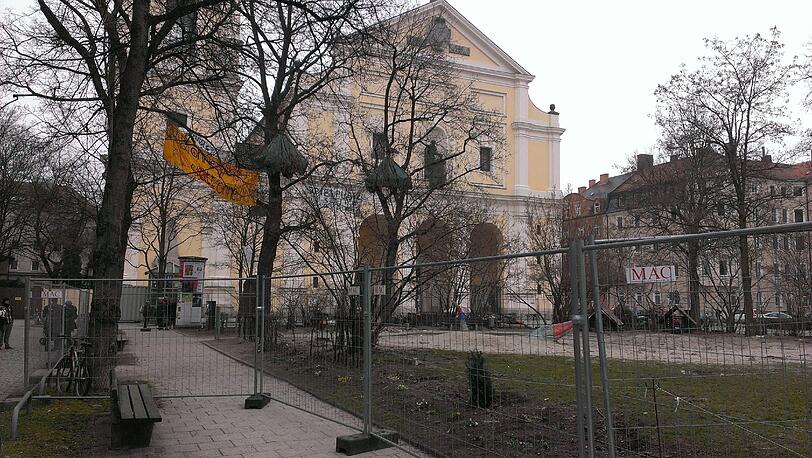 Der abgesperrte Josephsplatz Anfang April.
