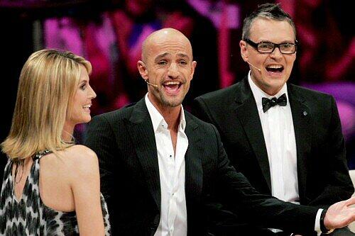 Rolf Scheider (rechts) mit Heidi Klum und Juror Peyman Amin