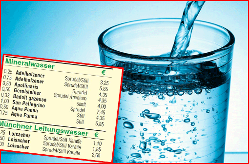 Auszug aus der Karte des Ratskellers: Ein Viertelliter &bdquo;Loisacher&ldquo; kostet 1,10, ein Liter 2,60 Euro.