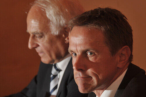 Bombardier-Boss Klaus Baur (l.) und Regio-Chef Norbert Klimt.