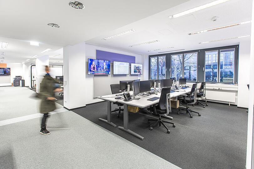 Großzügig und modern: Der Newsdesk.