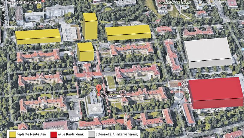 Hier ein Luftbild vom Campus des Schwabinger Krankenhauses. Nach der Sanierung wird nicht viel übrig bleiben. Viele der aktuellen Patientenhäuser wird das Klinikum dann nicht mehr nutzen. Hier ein Luftbild vom Campus des Schwabinger Krankenhauses. Nach der Sanierung wird nicht viel übrig bleiben. Viele der aktuellen Patientenhäuser wird das Klinikum dann nicht mehr nutzen.