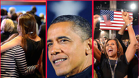 Barack Obama bleibt US-Präsident. Es war eine an Spannung kaum zu überbietende Wahlnacht. Die besten Bilder.