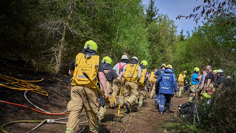 Bei Friesenhagen k&auml;mpften zeitweise mehr als 400 Kr&auml;fte gegen die Flammen.