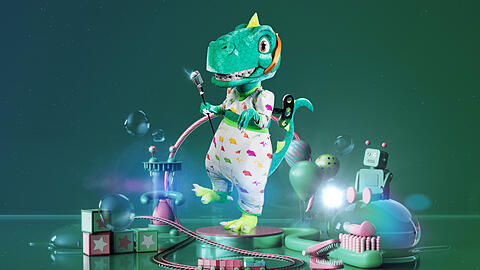 Bei "The Masked Singer" 2021 trat auch ein Dinosaurier an. Darunter steckte Sasha - er gewann die Staffel!