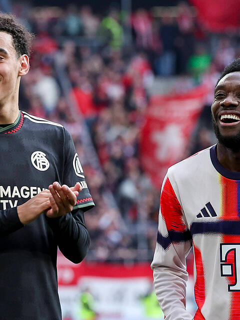 Die langzeitverletzten Kumpels Musiala (li.) und Davies (re.) durften nach ihren R&uuml;ckschl&auml;gen als Joker gegen Real Madrid ran.