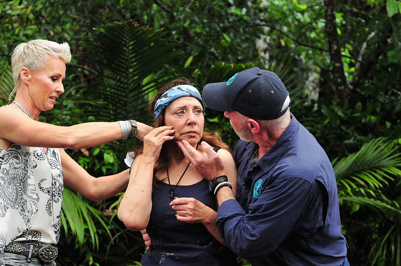 Tina York zeigte sich in der "Tierkammer" tapfer.