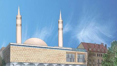Die geplante Moschee in Sendling nach dem Entwurf des Architekten Walter Höfler.