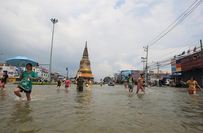 Überschwemmung in Thailand die Bilder