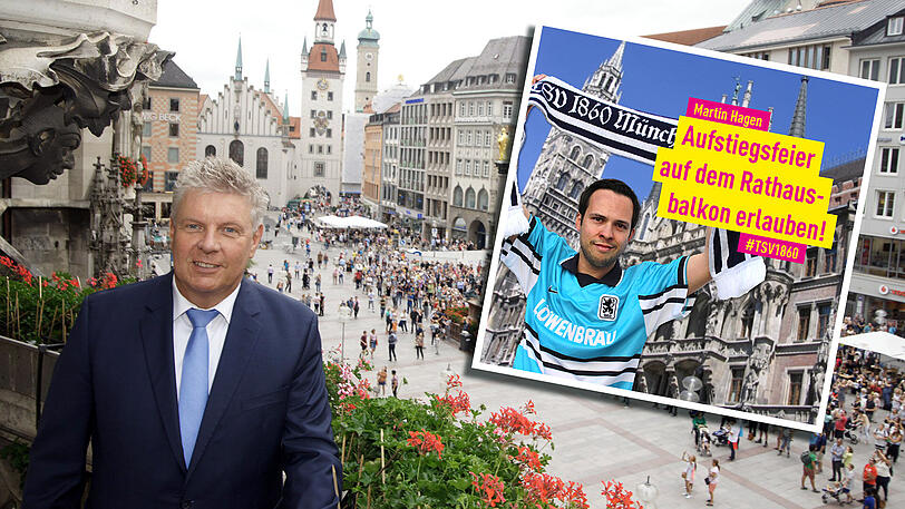 Sollte 1860 im Aufstiegsfall auf dem Rathausbalkon feiern dürfen? Darüber gehen die Meinungen von Dieter Reiter (l) und Martin hagen (r) auseinander.