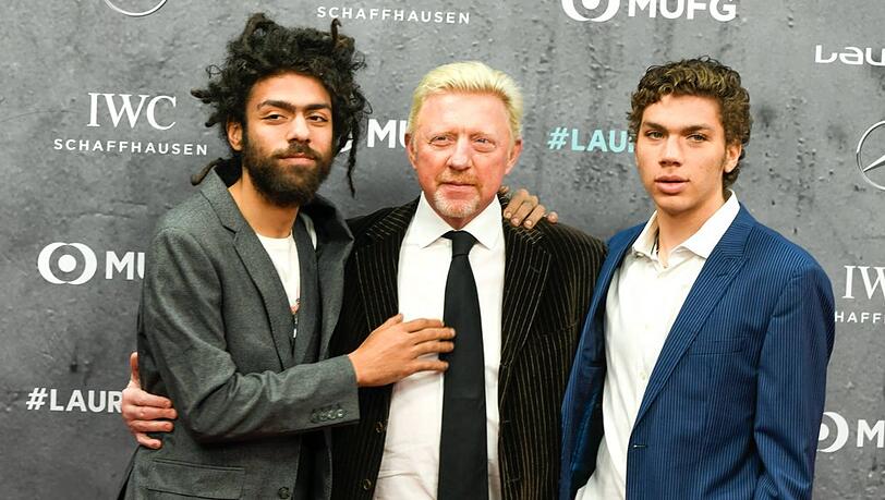 Boris Becker mit seinen Söhnen Noah und Elias (r.) bei einer Veranstaltung in Berlin.