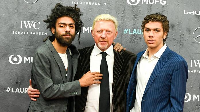 Boris Becker mit seinen Söhnen Noah und Elias (r.) bei einer Veranstaltung in Berlin.