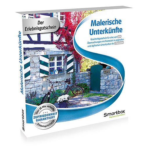 Einen Erlebnisgutschein für eines von vielen idyllischen Hotels bietet diese Smartbox.