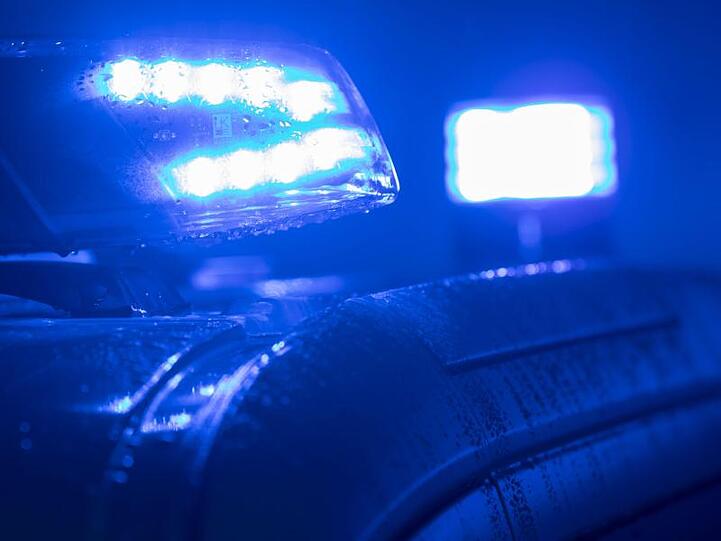 Blaulichter leuchten auf einem Streifenwagen der Polizei. Foto: Jens Büttner/zb/dpa/Archivbild