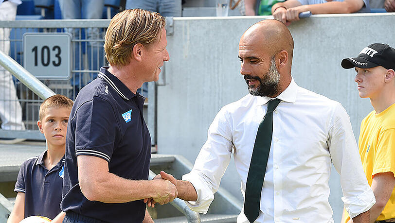 Gisdol und Guardiola: Krise wegtelefoniert. Gisdol und Guardiola: Krise wegtelefoniert.
