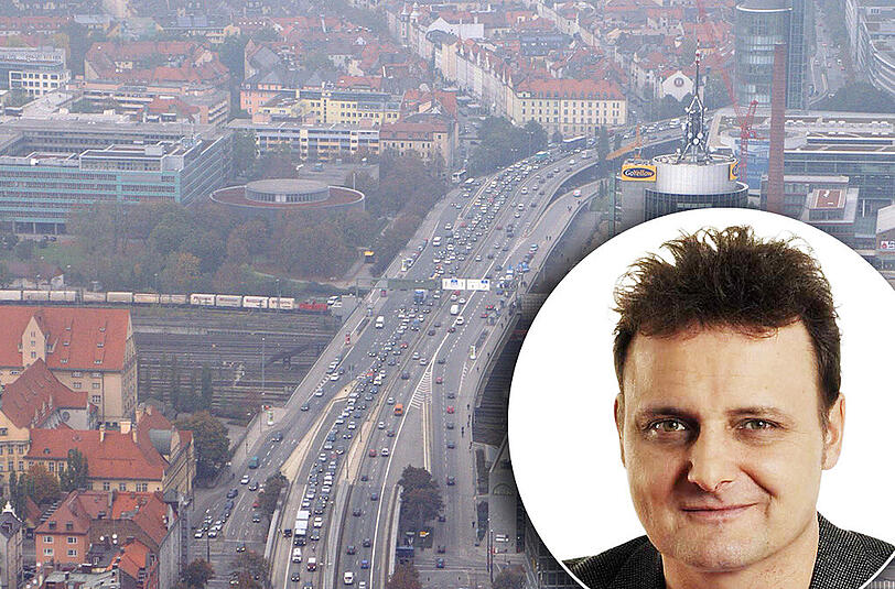 Lärm- und Luftverschmutzungshölle Mittlerer Ring: Hier an der Donnerberger Brücke.