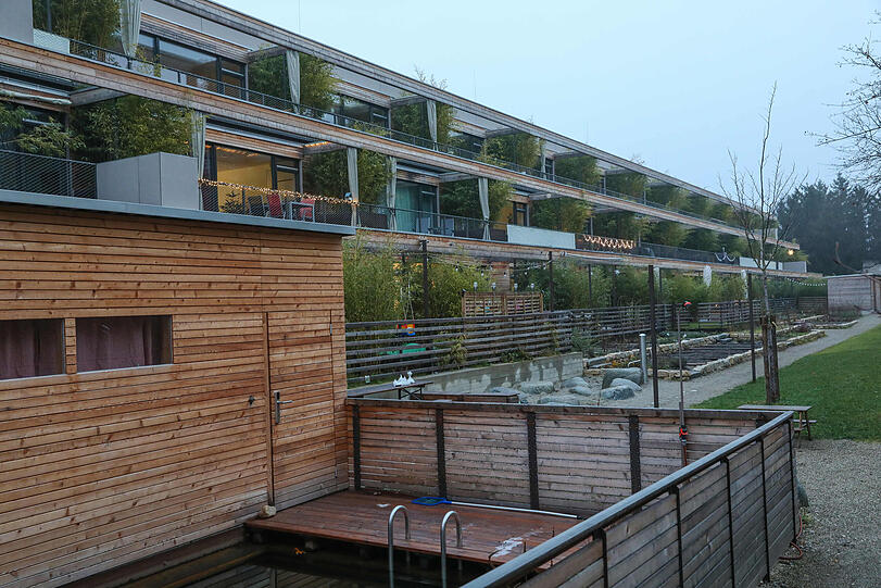 Ein Holzbau in Riem.