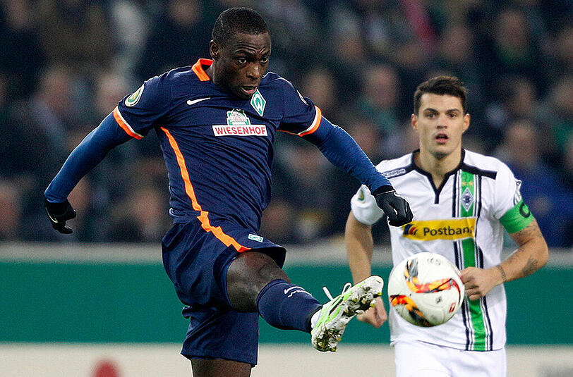Will wie beim 4:3 im Achtelfinale in Mönchengladbach auch in Leverkusen treffen: Bremens Anthony Ujah.