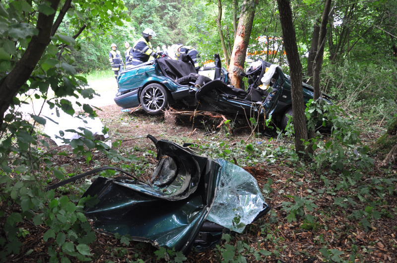 Der Wagen zerschellte an einem Baum - der Fahrer starb an der Unfallstelle.