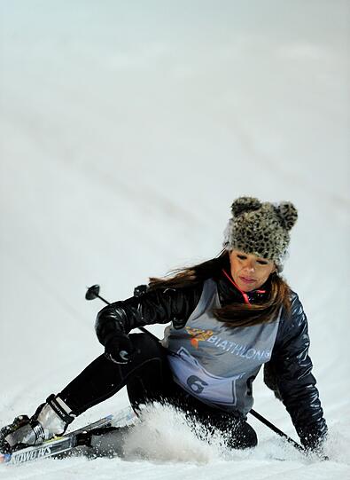 Eine Brasilianerin im Schnee. Nein, nicht auf dem Zuckerhut, sondern in der Chiemgau Arena in Ruhpolding.