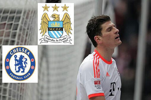 Verlässt Mario Gomez den FC Bayern? Angeblich sind die englischen Top-Teams Manchester City und Chelsea London an einer Verpflichtung interessiert.