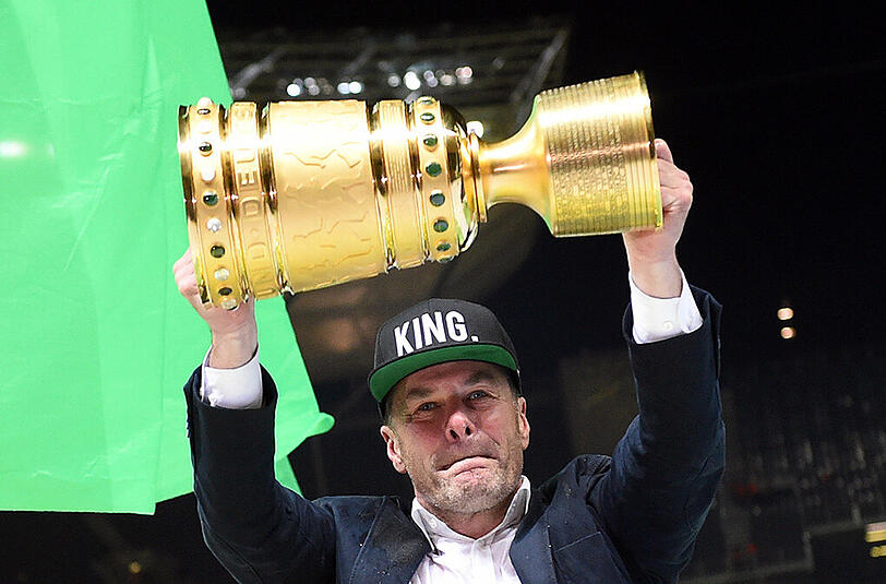 Dieter Hecking nach dem Gewinn des DFB-Pokals mit dem VfL Wolfsburg.