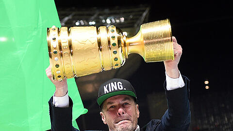 Dieter Hecking nach dem Gewinn des DFB-Pokals mit dem VfL Wolfsburg.