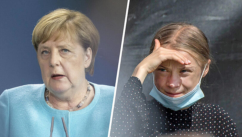 Angela Merkel (links) und Greta Thunberg haben sich in Berlin getroffen. Angela Merkel (links) und Greta Thunberg haben sich in Berlin getroffen.