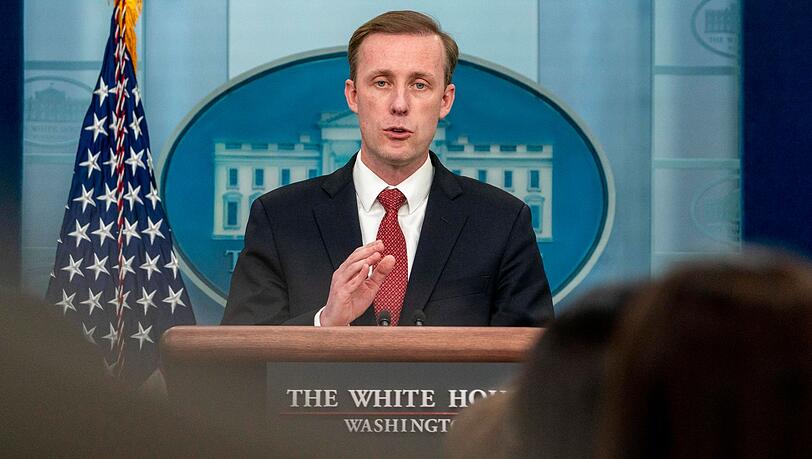 Der nationale Sicherheitsberater des Weißen Hauses, Jake Sullivan, bei einem Pressebriefing im Weißen Haus. Der nationale Sicherheitsberater des Weißen Hauses, Jake Sullivan, bei einem Pressebriefing im Weißen Haus.
