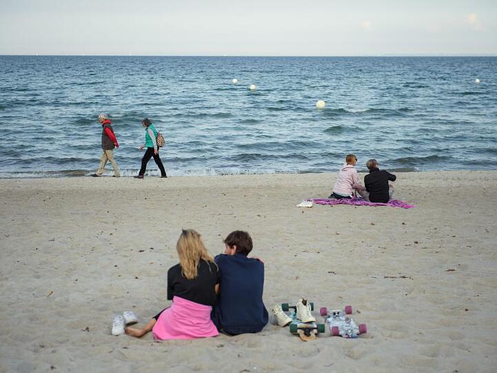 Am Strand der Gemeinde Scharbeutz im Kreis Ostholstein.