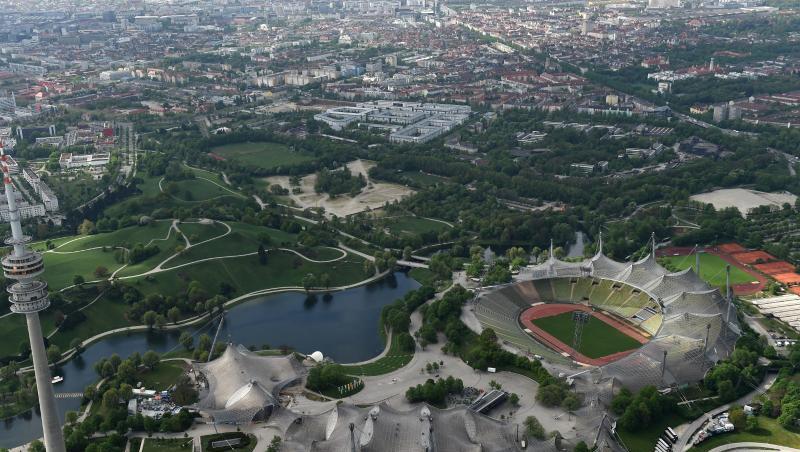 Der Olympiapark in München. Der Olympiapark in München.