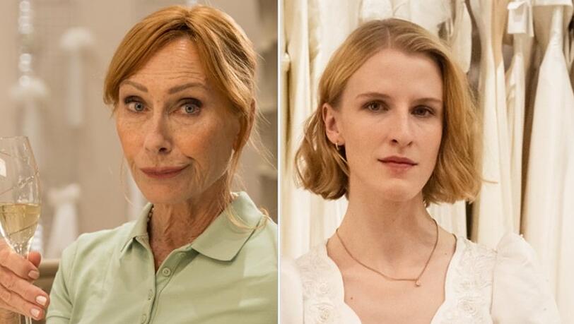 "Plötzlich Schwester": Monika Giesinger (Andrea Sawatzki) beim Brautmode-Shopping für ihre Tochter Sandra Giesinger (Klara Lange). "Plötzlich Schwester": Monika Giesinger (Andrea Sawatzki) beim Brautmode-Shopping für ihre Tochter Sandra Giesinger (Klara Lange).