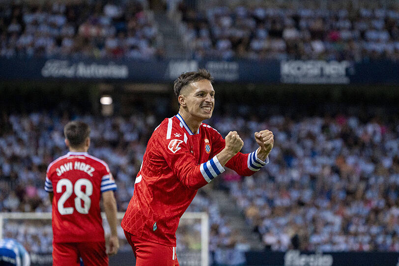 Dieser Torjubel von Bryan Zaragoza kam bei den Malaga-Fans nicht gut an. Dieser Torjubel von Bryan Zaragoza kam bei den Malaga-Fans nicht gut an.