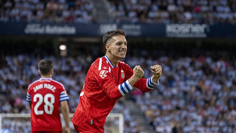 Dieser Torjubel von Bryan Zaragoza kam bei den Malaga-Fans nicht gut an.
