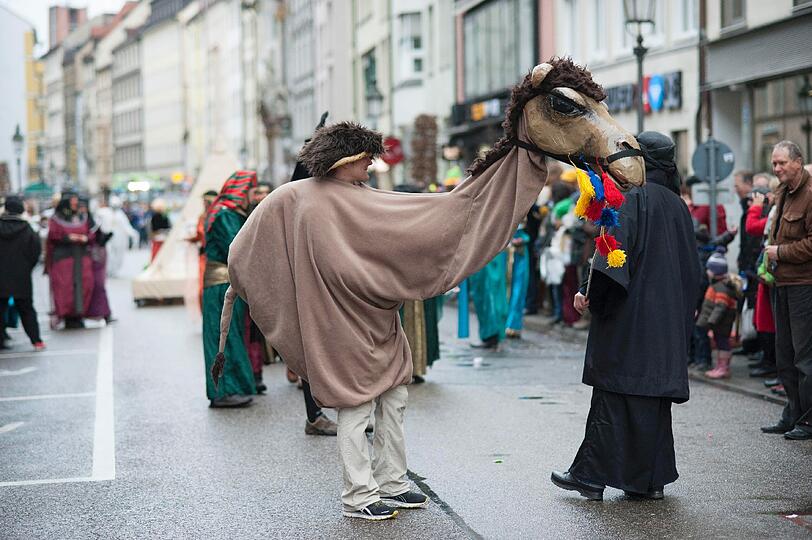 Die Damischen Ritter in Aktion: Impressionen vom Faschingszug durch die Altstadt am Sonntag.